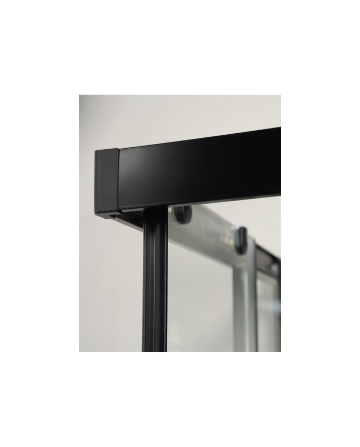 Shower cabin Tema Versus 400 Square Black Matt Clear Nanotechnology Clean Glass with a height of 195cm