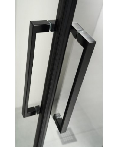 Shower cabin Tema Versus 400 Square Black Matt Clear Nanotechnology Clean Glass with a height of 195cm