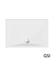 Porcelain Shower Enclosure Rectangular 100x70 h.4 (4389) antislip Φ90 GSI White