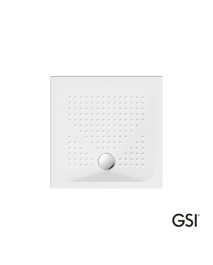 Porcelain Shower Square 80x80 h.4 (4384) antislip Φ90 GSI White
