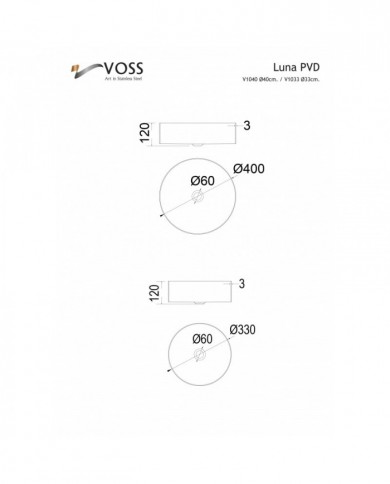 Νιπτήρας Επικαθήμενος Voss Milo Inox PVD Gold Brushed Ø40 (V1040-211)