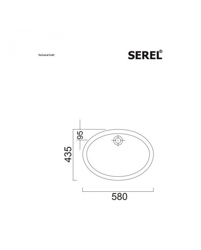 Undermount Porcelain Sink Serel White 58x43.5 (0501-300)