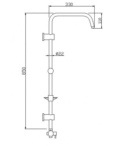 Στήλη ντουζ επεκτεινόμενη Tema Roma Βianco Ex (53376)