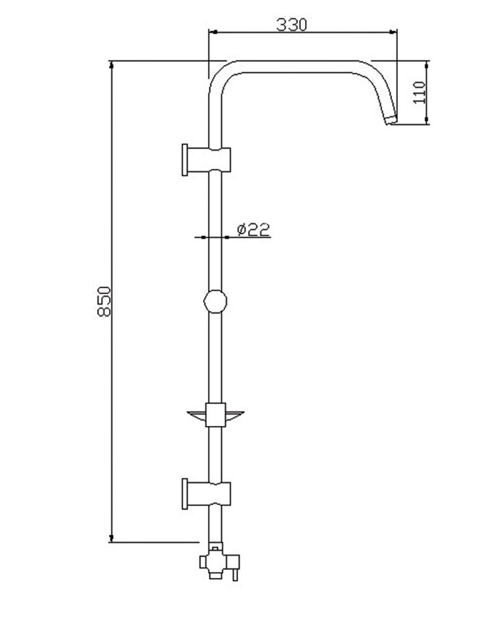 Extendable shower column Tema Roma Bianco Ex (53376)
