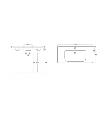 Bathroom Furniture Drop Instinct 100 Natural Oak BL-1 Hanging Furniture Stand, Washbasin, Mirror