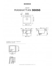 Νεροχύτης Ένθετος Schock Cristalite Manhattan Μία Γούρνα 49x51 Χρώμα:  Nero
