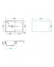 Sink Pyramis Pyragranite Inset Ithaka 1B 1D (79x50)