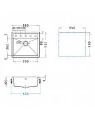 Νεροχύτης Pyramis Pyragranite Ένθετος Ithaka 1B  (56x51)