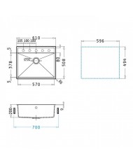 Νεροχύτης Pyramis Pyragranite Ένθετος Ithaka 1B  (61x51)