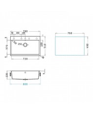 Νεροχύτης Pyramis Pyragranite Ένθετος Ithaka 1B  (78x51)