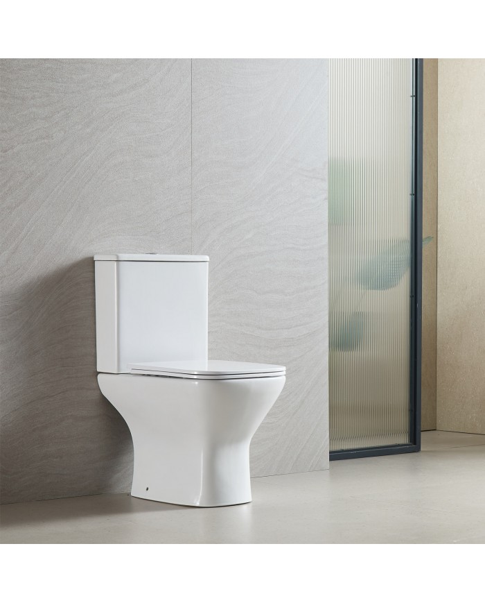 Σετ Λεκάνη Δαπέδου Χαμηλής Πίεσης Rimless Karag Amfipolis TR 126 Πισωστόμια & Καζανάκι & Κάλυμμα  (5206836069654)