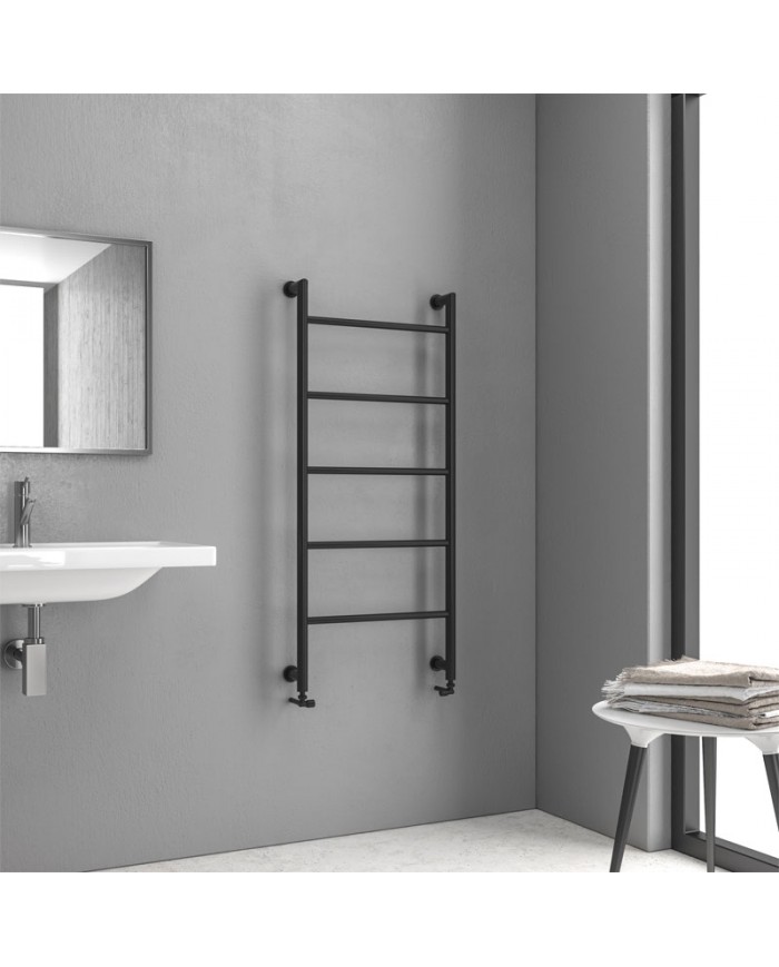 Bathroom Radiator (Heated Towel Rail) Karag Design 6 1200 Black Matt 9.3x56x120cm (5206836063010)