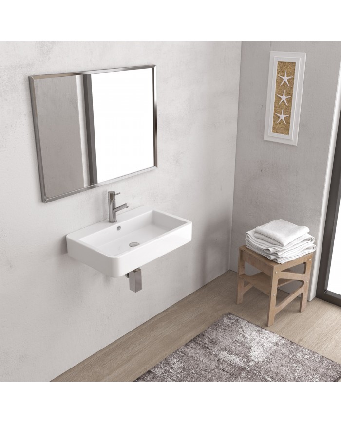 Νιπτήρας Μπάνιου Πορσελάνης Κρεμαστός Contour 61060 Karag 60x40x12cm