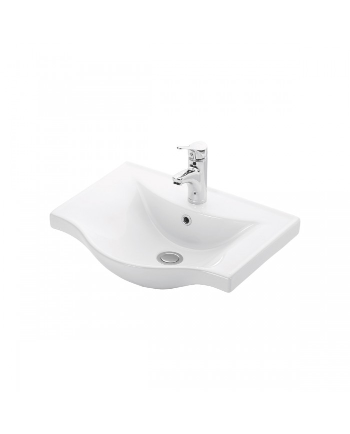 Νιπτήρας Μπάνιου Πορσελάνης Κρεμαστός Basic  7055 Karag 55x45x17,5cm