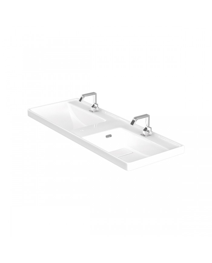 Νιπτήρας Μπάνιου Πορσελάνης Κρεμαστός διπλός Quatro 8120 Karag 120x45x19cm