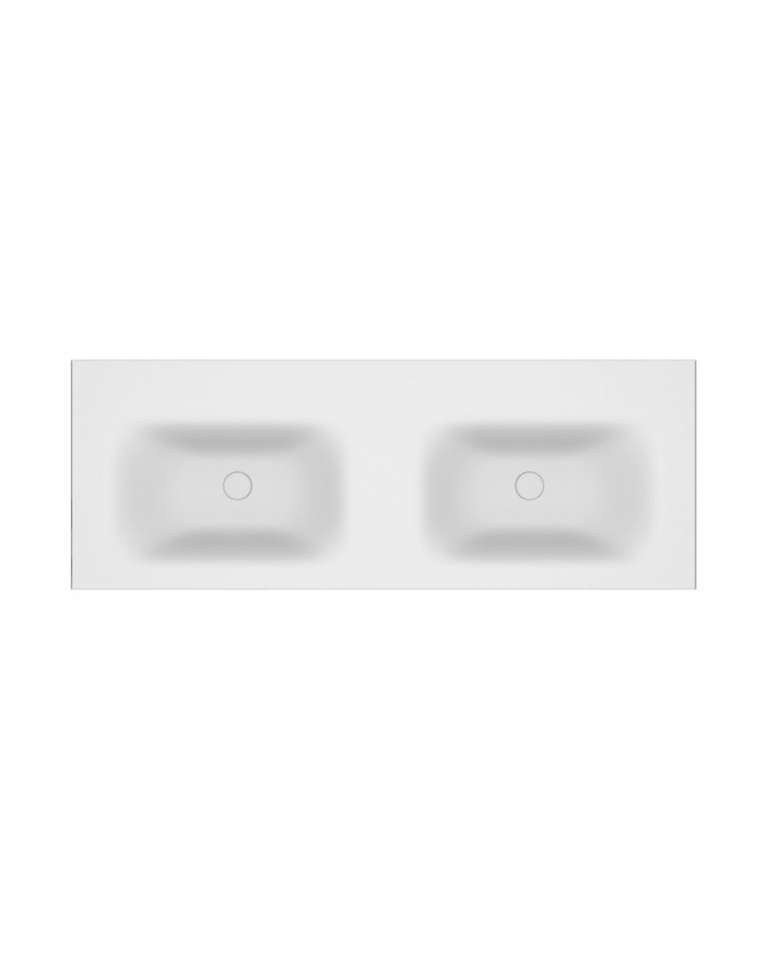 Νιπτήρας για Έπιπλο Μπάνιου Solid Surface (τύπου Corian) Λευκός Ματ Διπλός Eloise 120v2 Karag 120x46x16cm