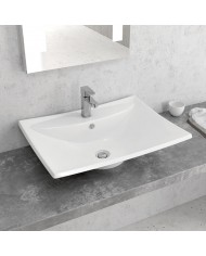 Porcelain Bathroom Sink Countertop White LT 1015 Karag 59.5x44x16cm
