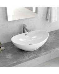 Porcelain Bathroom Sink Countertop White LT 3076 Karag 59x39x19.5cm