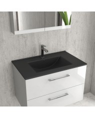 Porcelain Sink for Bathroom Furniture Black Matt LT 7506 Karag 76x47x18cm