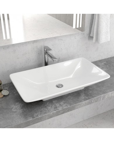 Νιπτήρας Μπάνιου Πορσελάνης Eπικαθήμενος LT 1017 Karag 70x40x12,5cm