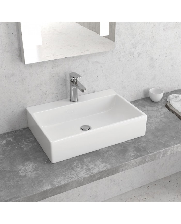 Νιπτήρας Μπάνιου Πορσελάνης Eπικαθήμενος LT 2082 Karag 51,5x36x12cm