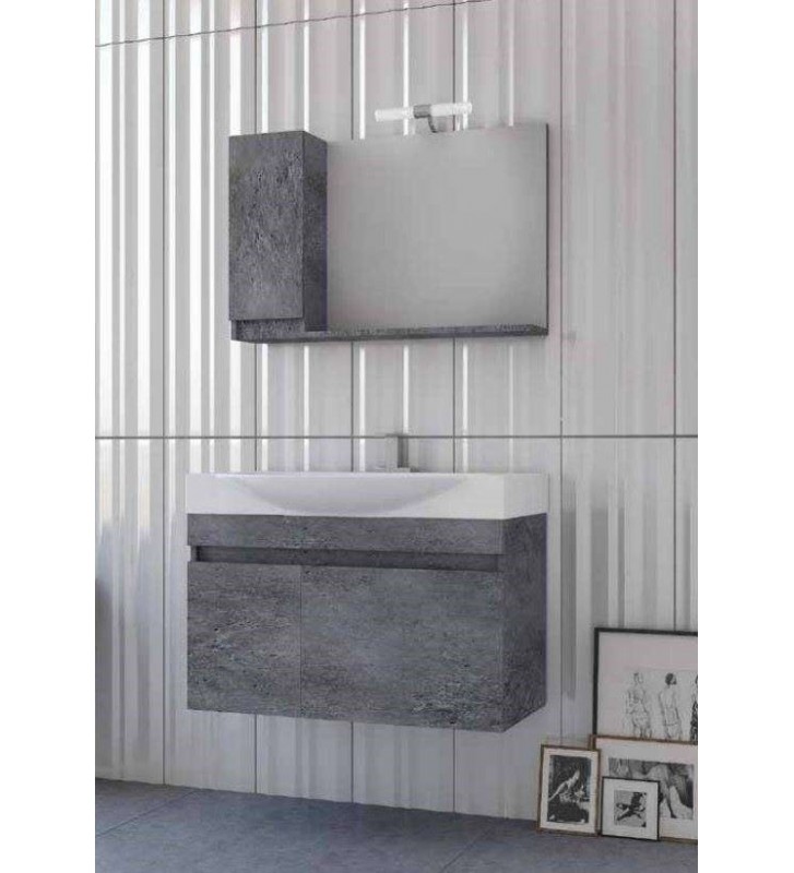 Έπιπλο Μπάνιου Drop Senso 85 Κρεμαστή Βάση επίπλου, Νιπτήρας, Καθρέφτης