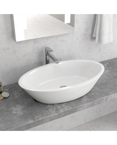 Νιπτήρας Μπάνιου Πορσελάνης Eπικαθήμενος LT 3043 Karag 69x40x16cm