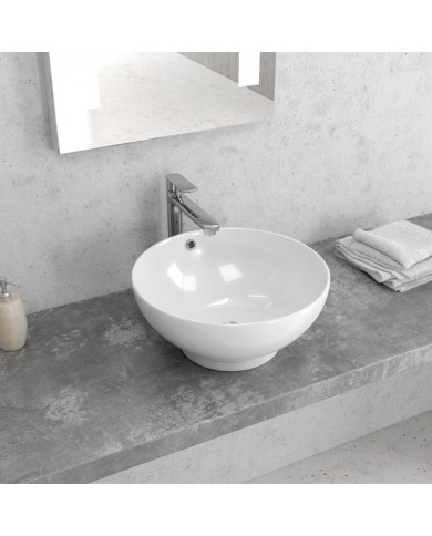 Νιπτήρας Μπάνιου Πορσελάνης Eπικαθήμενος LT 3065 Karag 40,5x40,5x18cm