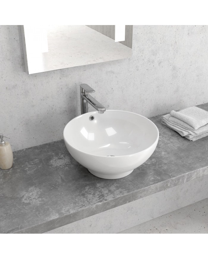 Νιπτήρας Μπάνιου Πορσελάνης Eπικαθήμενος LT 3065 Karag 40,5x40,5x18cm