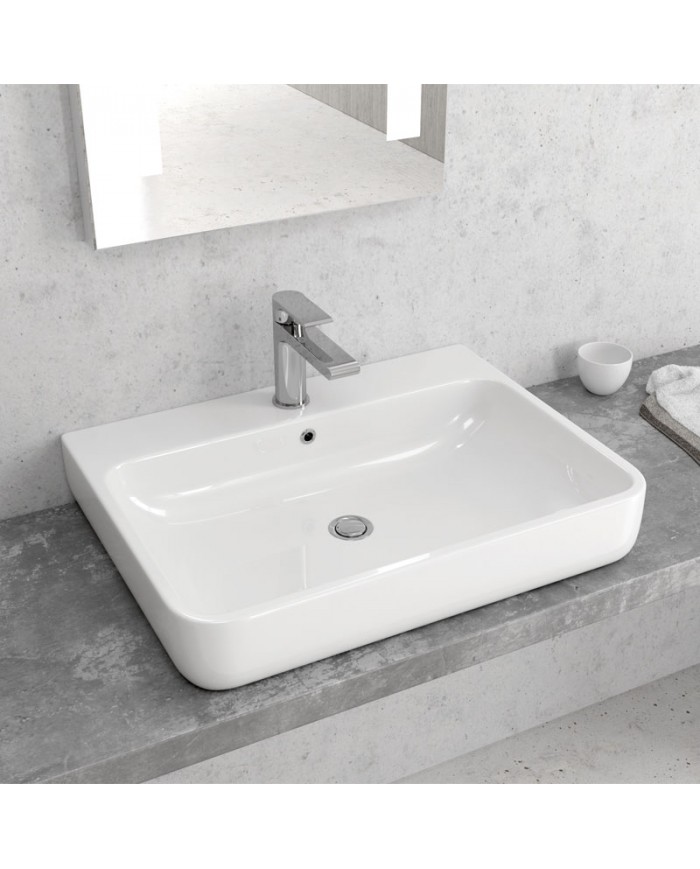 Νιπτήρας Μπάνιου Πορσελάνης Eπικαθήμενος 4025 Karag 61x46x19cm