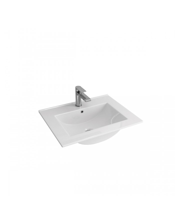 Νιπτήρας Πορσελάνης για Έπιπλο Μπάνιου Λευκός  LT 7506 60 Karag 60x47x18cm