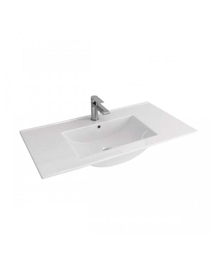 Porcelain Washbasin for Bathroom Furniture White LT 7506 100 Karag 101x47x18cm