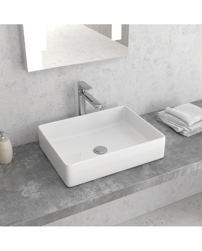 Νιπτήρας Μπάνιου Πορσελάνης Eπικαθήμενος LT 2178-S Karag 47x36x11cm