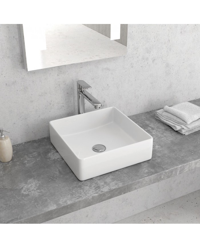 Νιπτήρας Μπάνιου Πορσελάνης Eπικαθήμενος LT 2179-S Karag 36x36x11cm