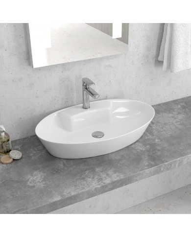 Νιπτήρας Μπάνιου Πορσελάνης Eπικαθήμενος LT 3203 Karag 61x36,5x12cm