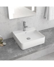 Νιπτήρας Μπάνιου Πορσελάνης Eπικαθήμενος Λευκός LT 2177 Karag 42x42x12cm
