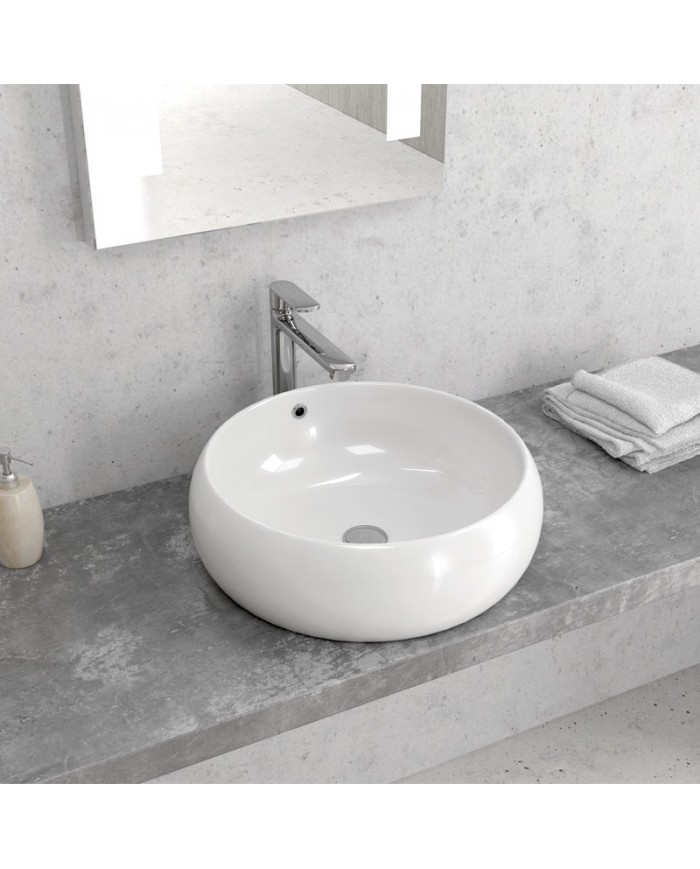 Νιπτήρας Μπάνιου Πορσελάνης Eπικαθήμενος Λευκός LT 3104 Karag 44,5x44,5x21,5cm