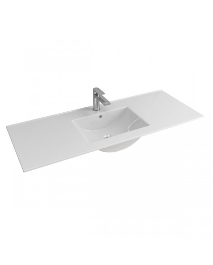 Νιπτήρας Πορσελάνης για Έπιπλο Μπάνιου Λευκός LT 7506 120 Karag 120,5x47x18cm