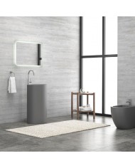 Νιπτήρας επιδαπέδιος MILOS 45D Grey Matt KARAG Ø44x82cm