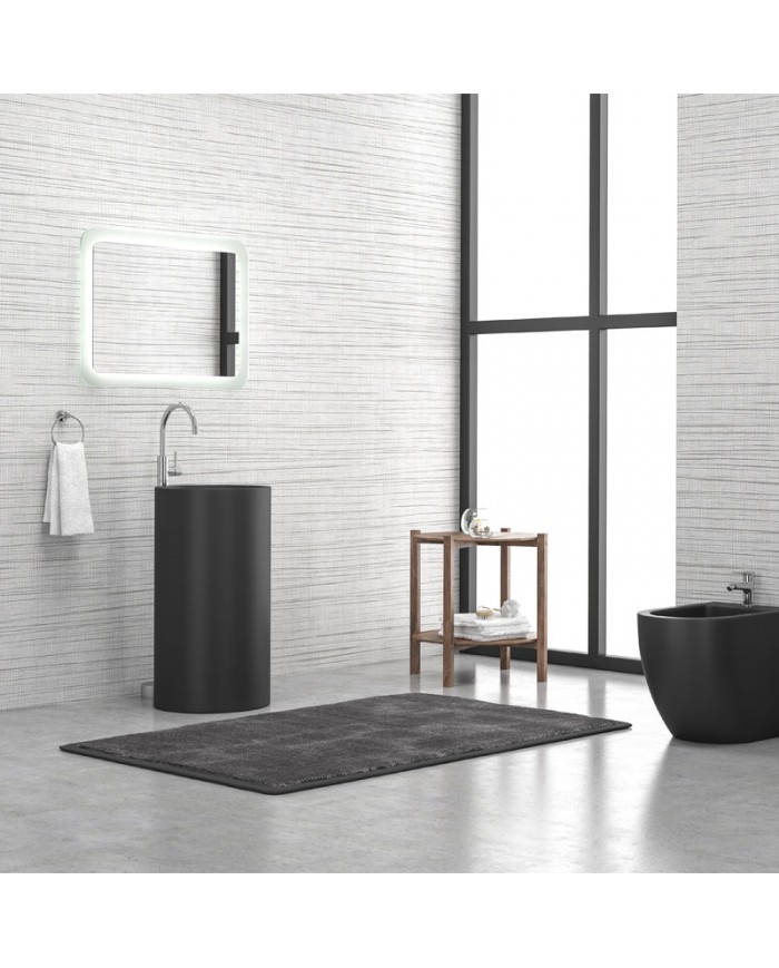 Floor-standing Bathroom Sink Milos 45D Black Matt Karag Ø44x82cm