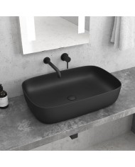 Porcelain Bathroom Sink Countertop Black Matt LT 2143-PMB Karag 60x39x14.5cm