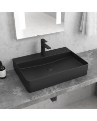 Porcelain Bathroom Sink Countertop Black Matt LT 2173-SMB Karag 50x42x12cm