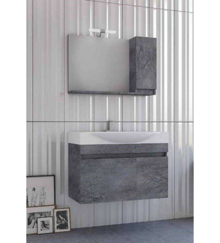 Έπιπλο Μπάνιου Drop Senso 85 Κρεμαστή Βάση επίπλου, Νιπτήρας, Καθρέφτης