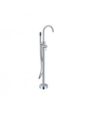 Floor-standing Bathroom Faucet with Telephone and Unbreakable Spiral Artemis Cromo S12323 Karag