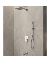 Built-in Complete Bathroom Set Delos Chrome CFT205 3-Outlet Mixer & Bell & Telephone with Bracket & Built-in Karag Outlet