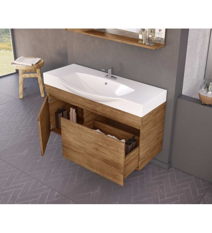 Bathroom Furniture Drop Senso 105 Hanging Furniture Stand, Washbasin, Mirror