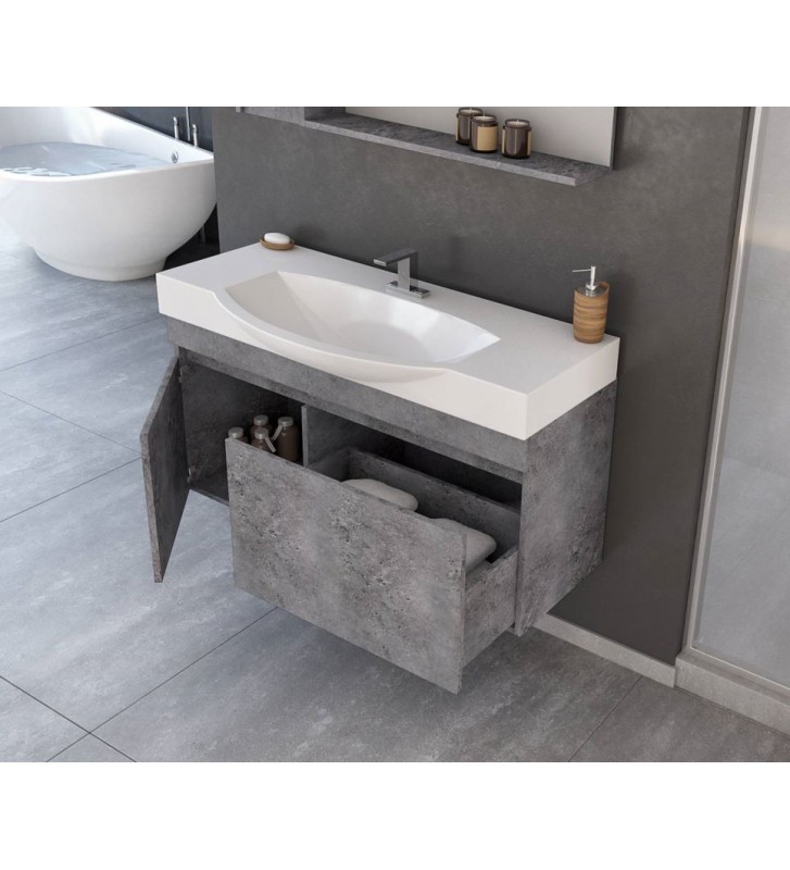 Bathroom Furniture Drop Senso 105 Hanging Furniture Stand, Washbasin, Mirror