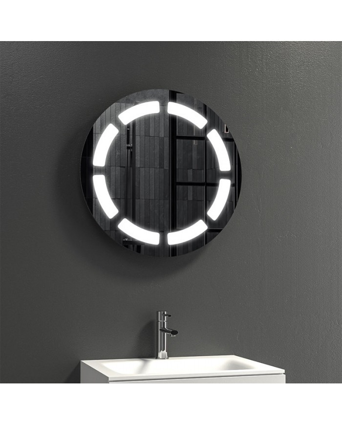 Round bathroom mirror with cabinet and led lighting PIC010 Karag (Ø63cm.)