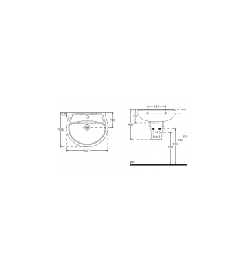 Νιπτήρας μπάνιου με Κολώνα Rossa Isvea Amco Λευκός  60Χ50 cm