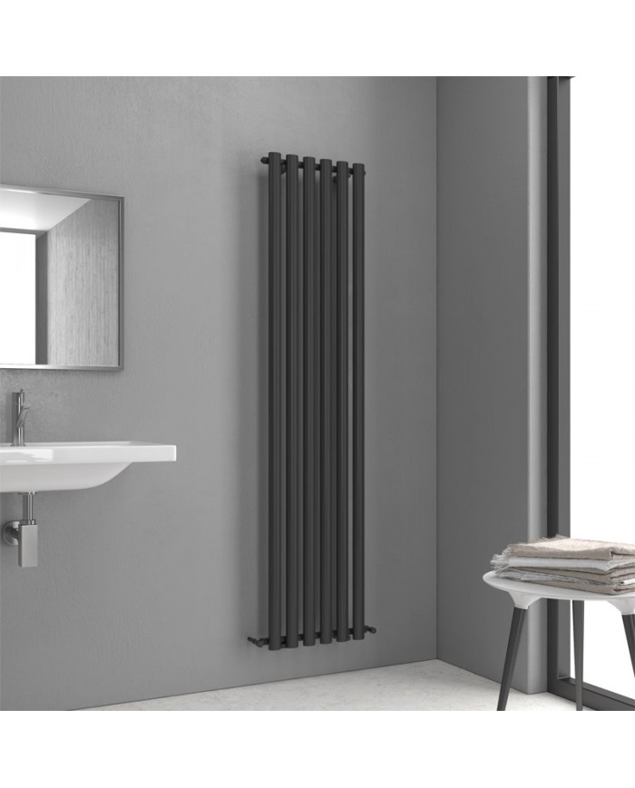 Bathroom Radiator (Heated Towel Rail) Karag Divina Black Matt 12x42x180cm (5206836063089)